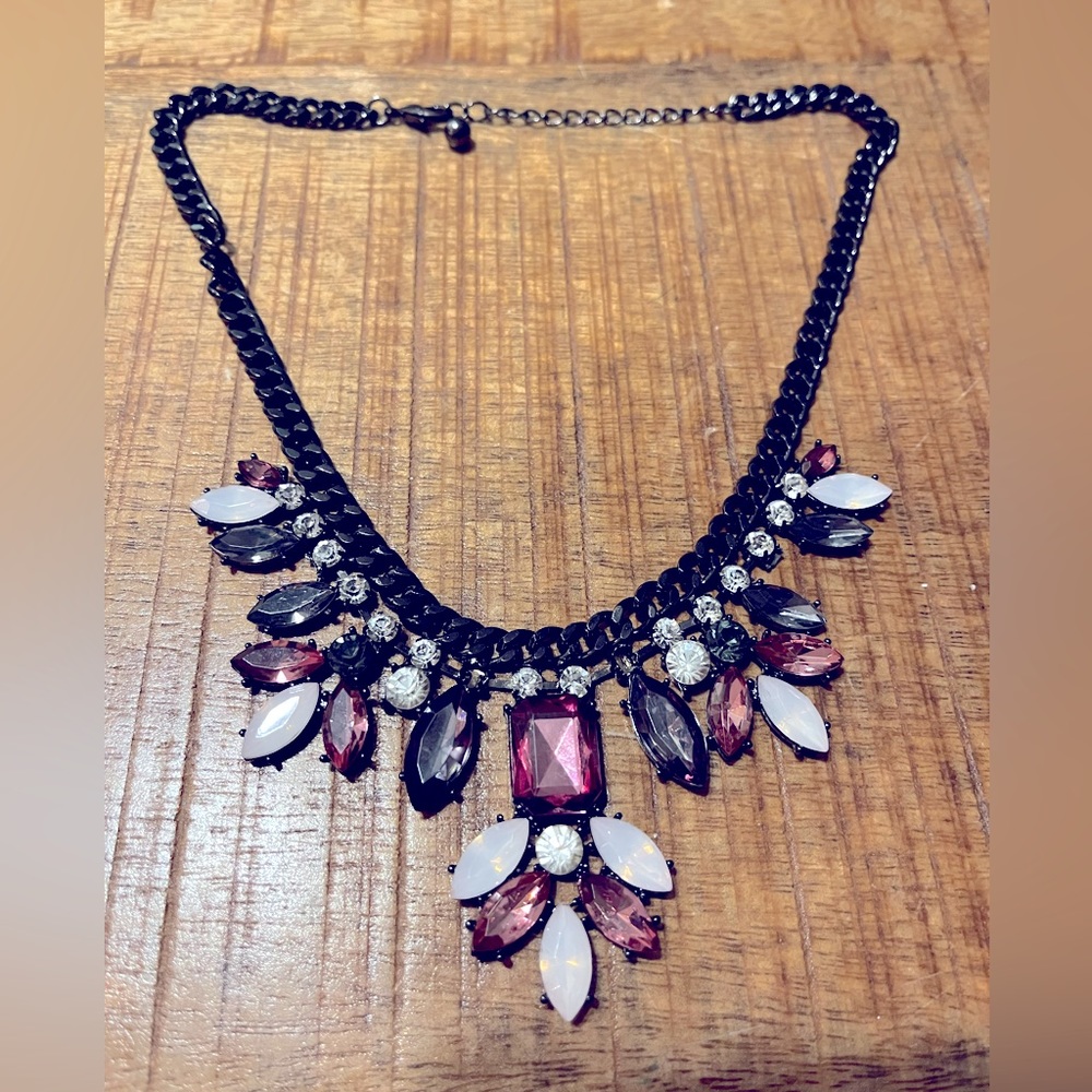 Purple & pink statement necklace